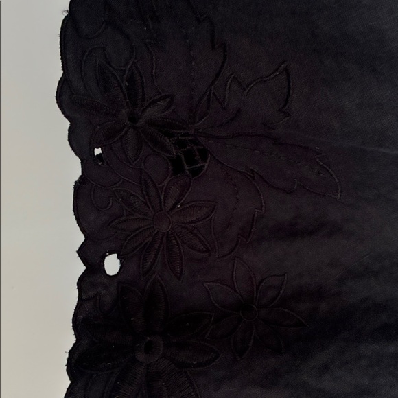 Kate Hill Elegant Black A-Line Linen Skirt - Picture 5 of 7